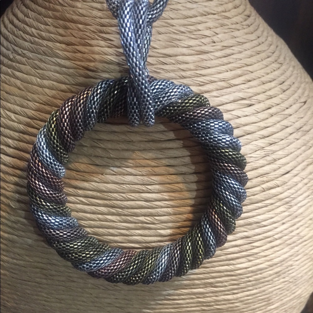 Tricolored Open Circle Necklace.